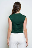 Funnel Neck Scrunch Knit Top