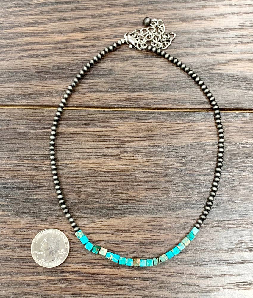 15" Western Square Gemstone Necklace