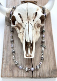 Western Style Navajo Pearl Stone Coquette Bow Necklace