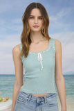 Scoop Neck Front Tie Tank Top