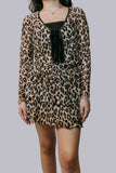 Leopard Mesh Ruffle Skort