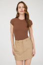 Round Neck Short Sleeve Knit Bodysuit