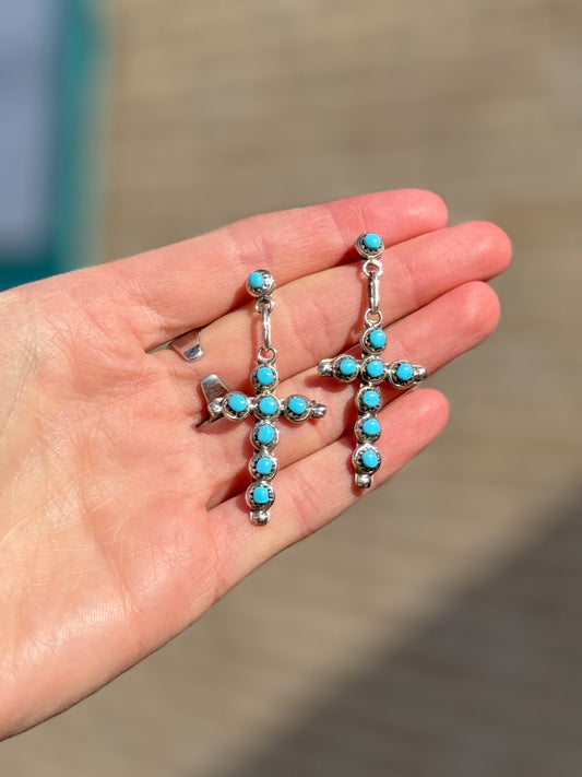 Turquoise Cross Earrings