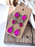 3 Tier Western Style Turquoise Stone Post Drop Earrings