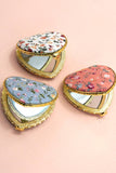 Travel Pocket Compact Floral Mirror