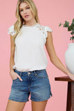 Lace Ruffle Sleeve Blouse
