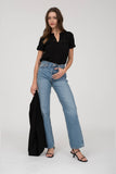 Short Sleeve Lace Trim Blouse