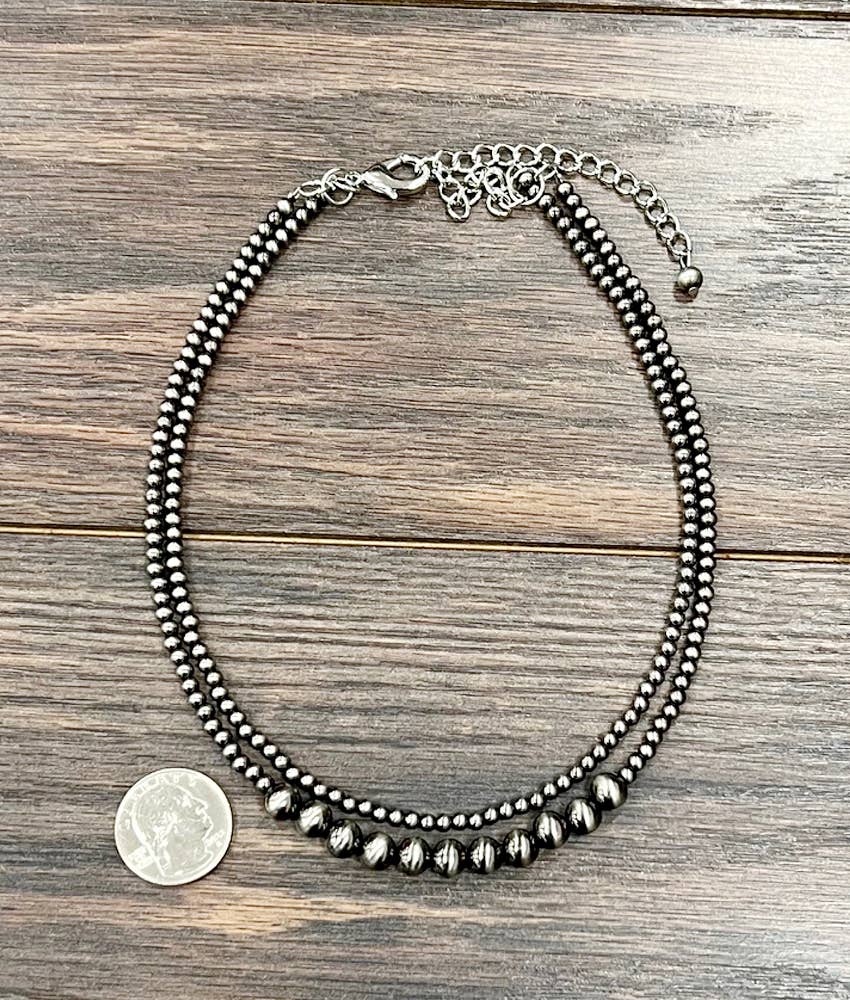 16" Polish Western Bead 2-Strand Necklace
