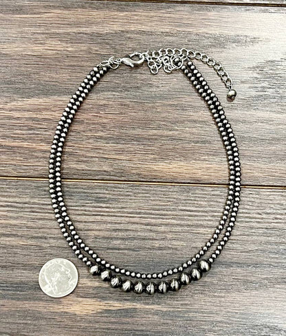 16" Polish Western Bead 2-Strand Necklace