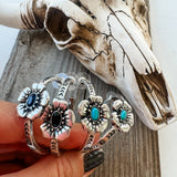1.50” Western Flower Hoops Earrings 