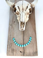 Western Style Turquoise Stone Bar Pendant Chain Necklace