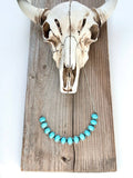 Western Style Turquoise Stone Bar Pendant Chain Necklace