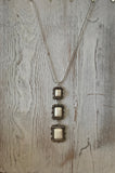 3 Rectangle Stone Drop Necklace