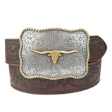 Western Long Horn Buckle Belt