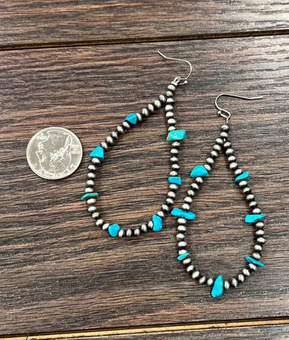 2.7" Western Turquoise Earrings