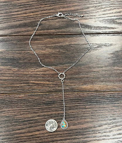 Drop Gemstone Y-Necklace