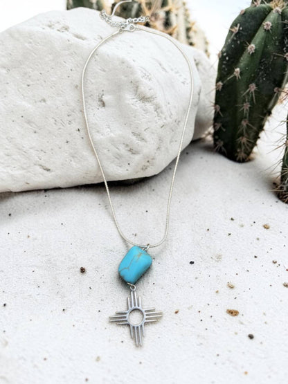 Zia Turquoise Chunk Necklace