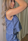 Stripe Denim Crop Top