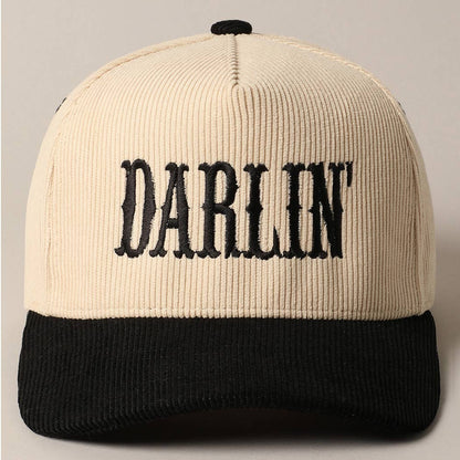 DARLIN' Corduroy Trucker Cap