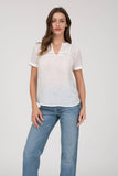 Short Sleeve Lace Trim Blouse