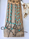 2 Layer Western Style Coquette Bow & Pendant Necklace