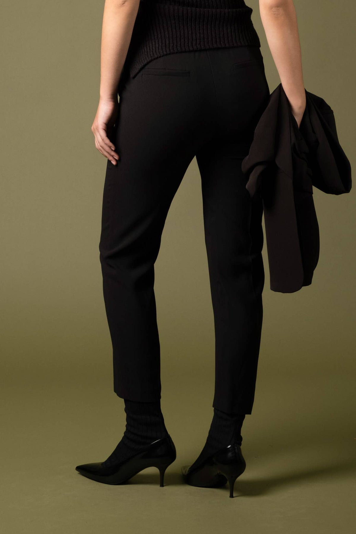 Stretch Waist Straight Fit Dress Pants
