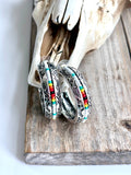 1.5" Seed Bead Open Hoop Earrings