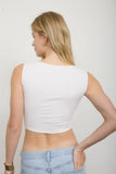 Asymmetrical Snap Button Sleeveless Top