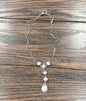 16" Western Drop White Turquoise Y-Necklace