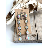 Western 5 Tier Stone Concho Post Drop Earrings