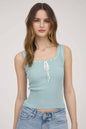 Scoop Neck Front Tie Tank Top