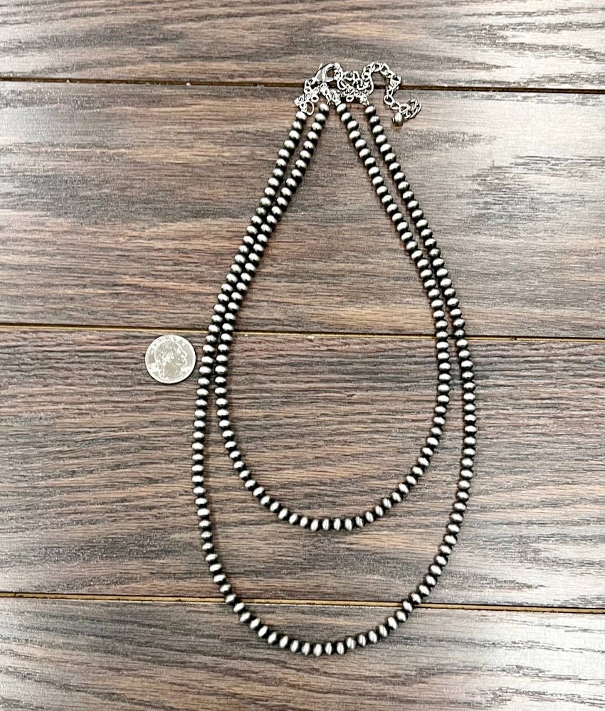 24" 6mm Western Bead 2-strand Necklace