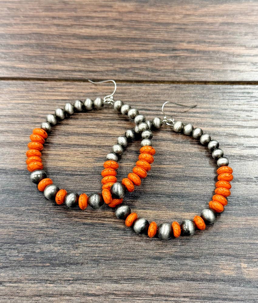 2.5" Western Bead Hoop Earrings
