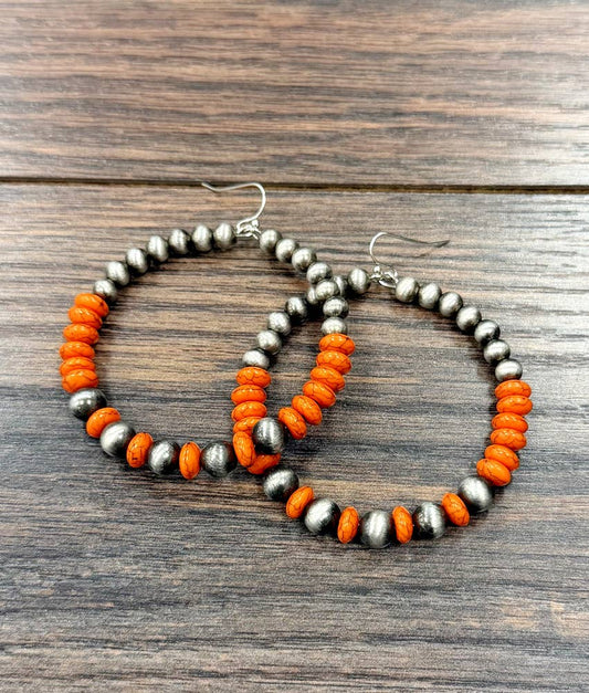 2.5" Western Bead Hoop Earrings