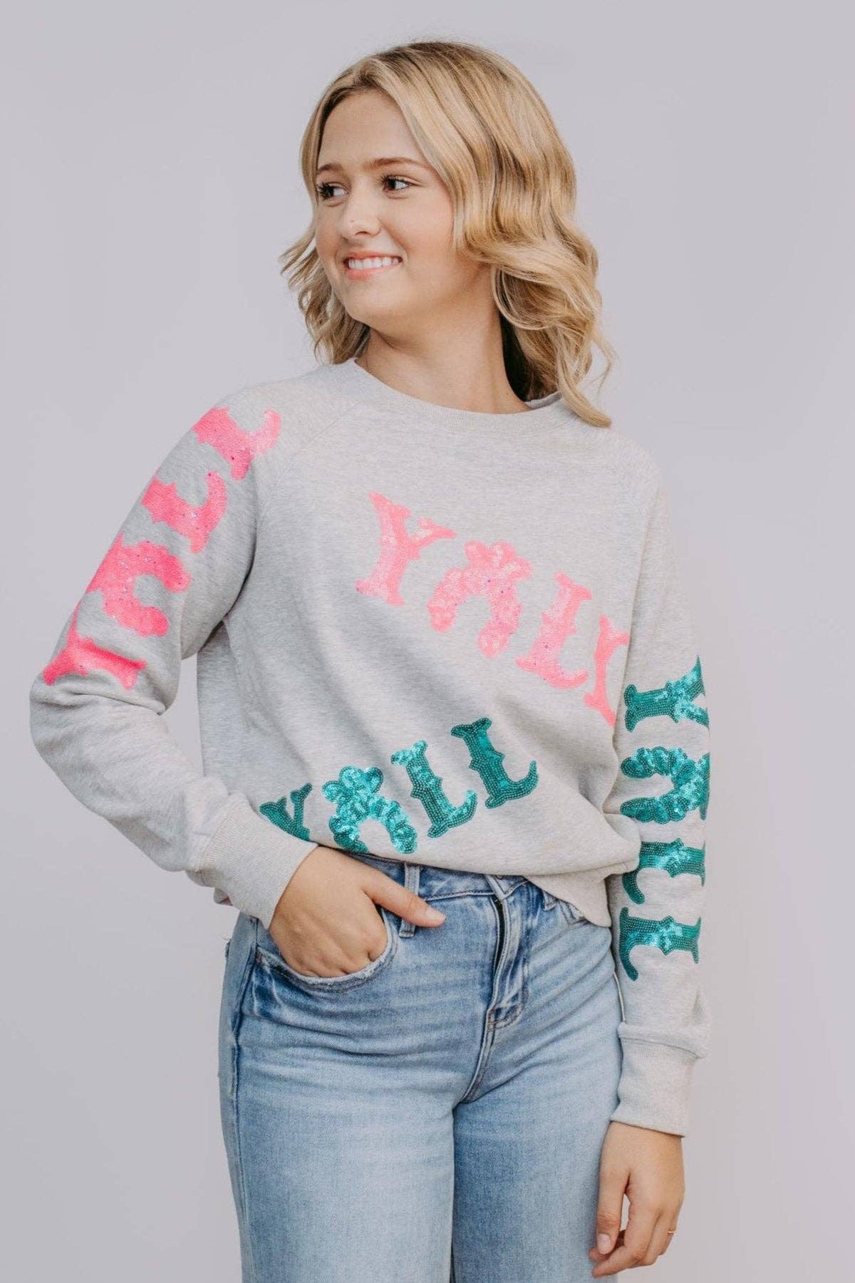 Yall Sequin Sweatshirt