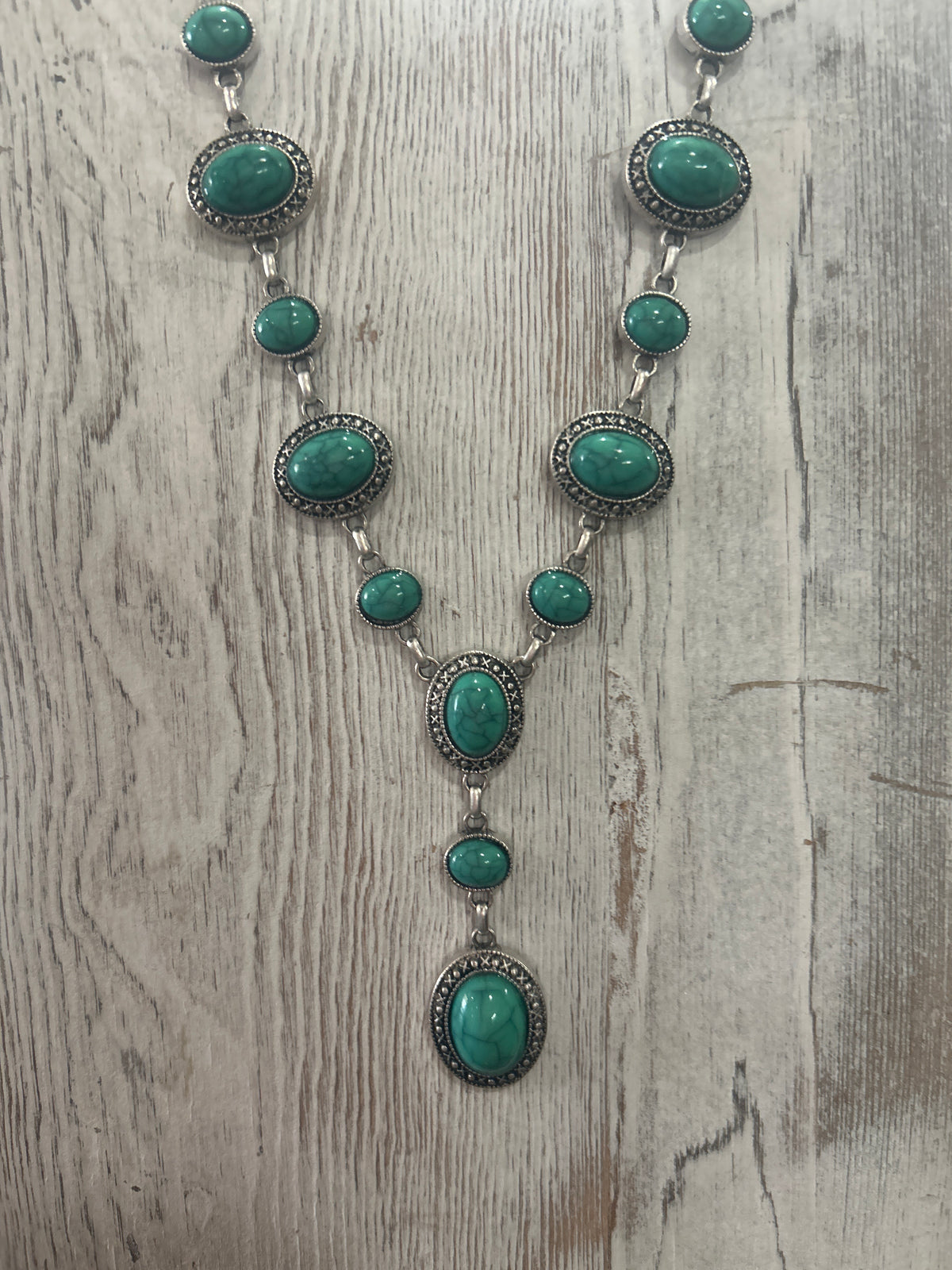 Large Circle & Oval Lariat Necklace