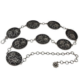 Western-Inspired Oval Concho Chain Belt