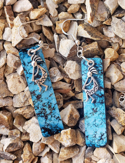 Kokopelli Turquoise Southwestern Earrings