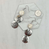 Silver Metal with Stone Earrings
