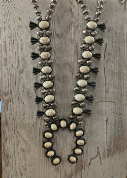 Stone Squash Blossom Necklace