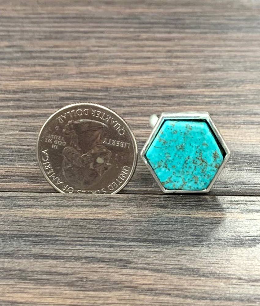 Hexa Turquoise Adjustable Ring