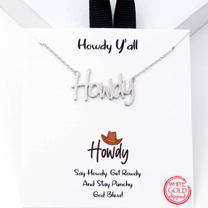 Howdy Y'all Word Charm Pendant Necklace