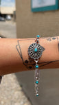 Western Concho Stone Paper Clip Chain Bracelet