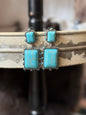 Double Stone Rectangle Earring