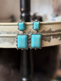 Double Stone Rectangle Earring