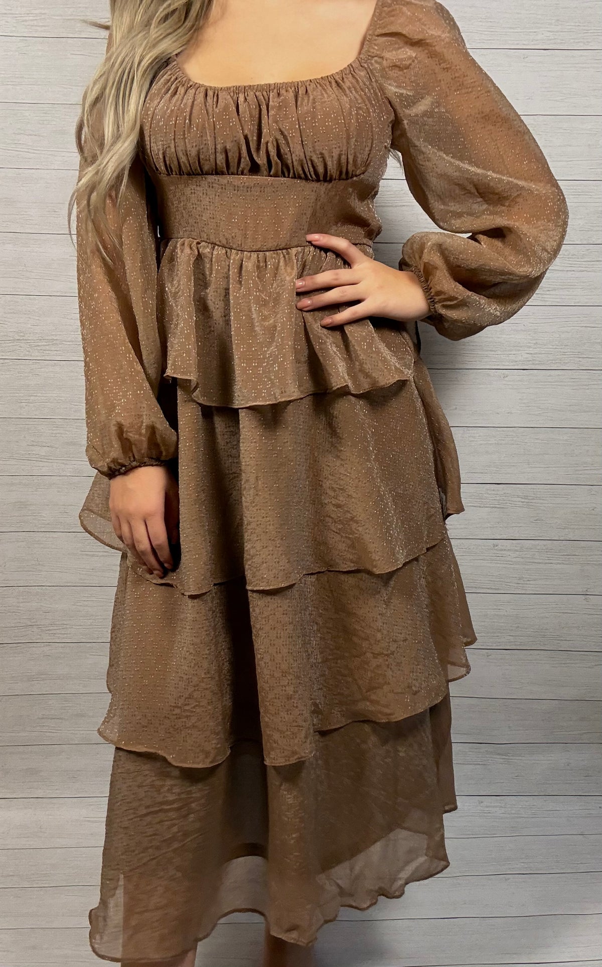 Ruffle Long Sleeve Dress