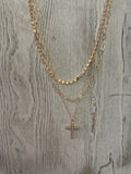 3 Strand Cross Necklace