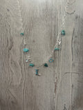 Turquoise Chunk Charm Necklace