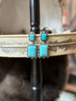 Double Stone Rectangle Earring