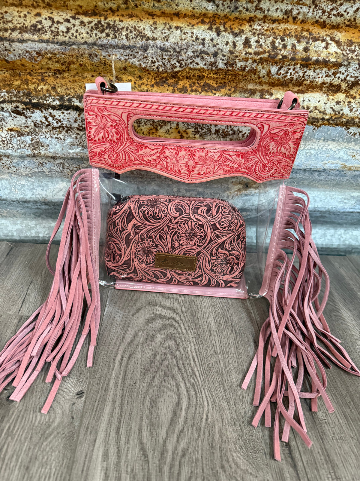 MW Fringe Clear Crossbody with Pouch